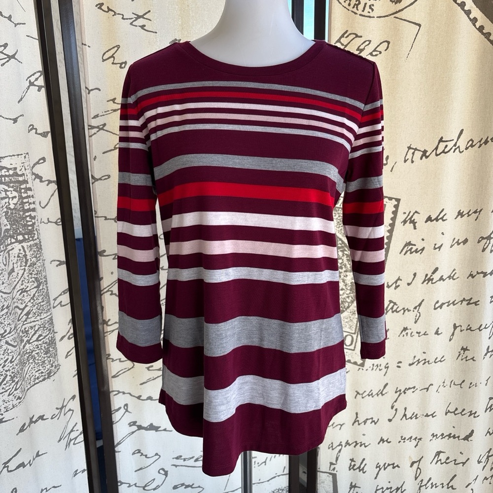 NWOT Liz Claiborne stripped women's top